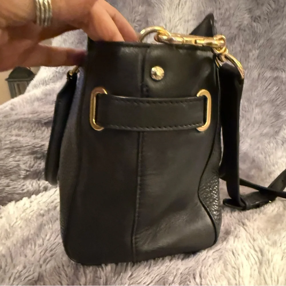 Coach Swagger Black Satchel Bag with Gold Accents F55665 EUC - Picture 13 of 16